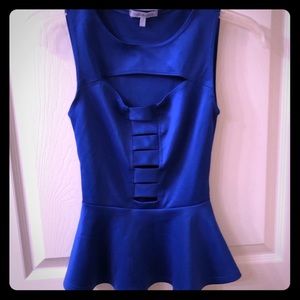 XS Royal Blue Charlotte Russe Peep-hole Top